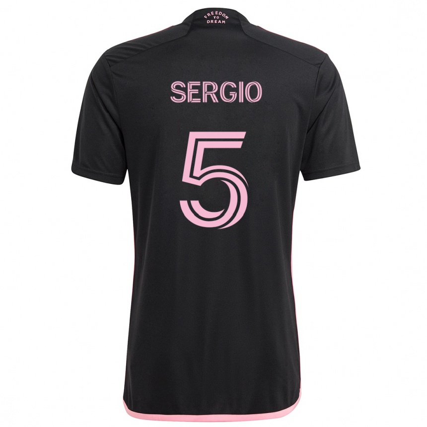 Kids Football Sergio Busquets #5 Black Away Jersey 2024/25 T-Shirt