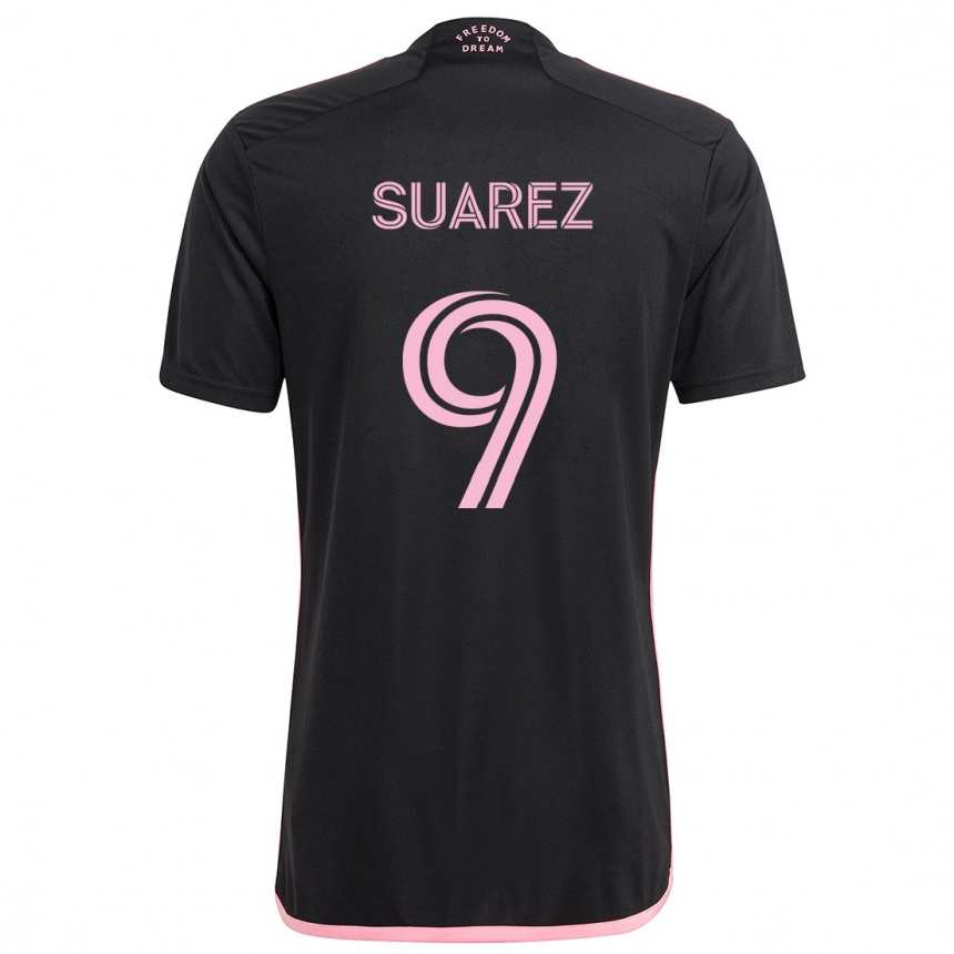 Kids Football Luis Suárez #9 Black Away Jersey 2024/25 T-Shirt