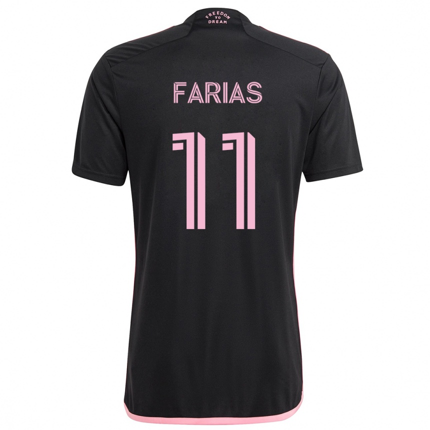 Kids Football Facundo Farías #11 Black Away Jersey 2024/25 T-Shirt