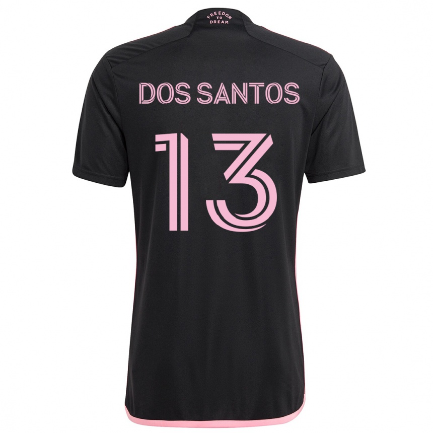 Kids Football Cj Dos Santos #13 Black Away Jersey 2024/25 T-Shirt