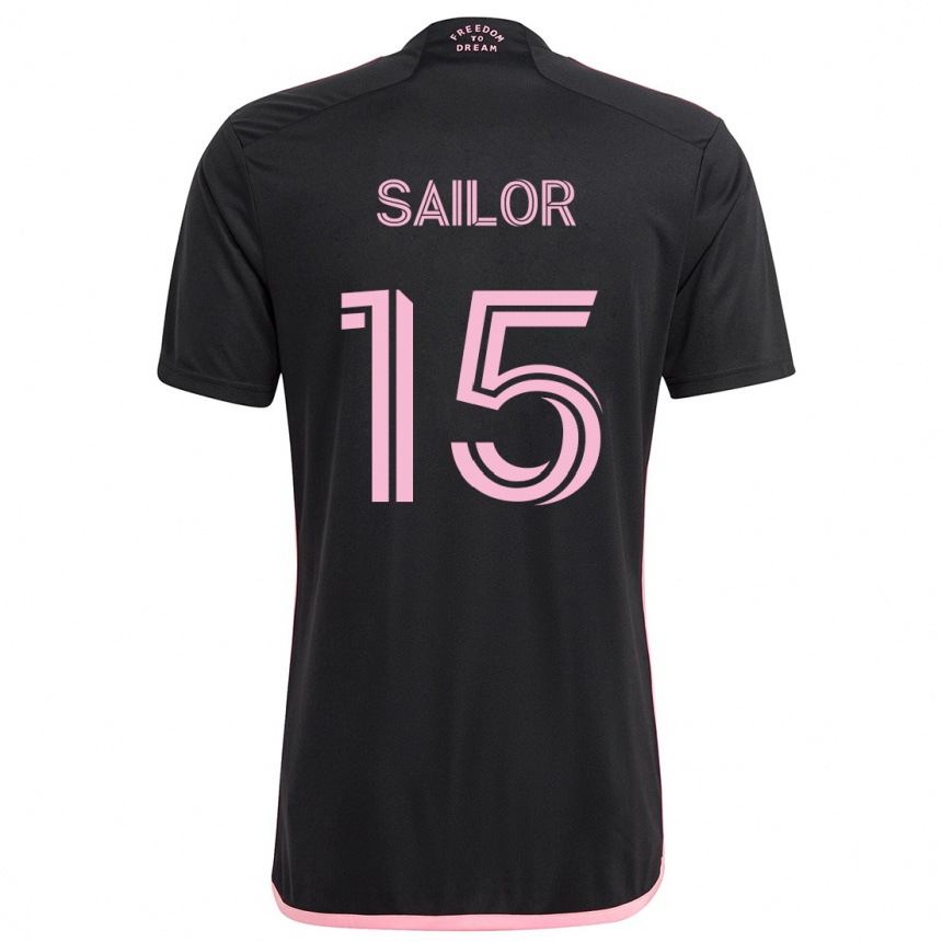 Kids Football Ryan Sailor #15 Black Away Jersey 2024/25 T-Shirt