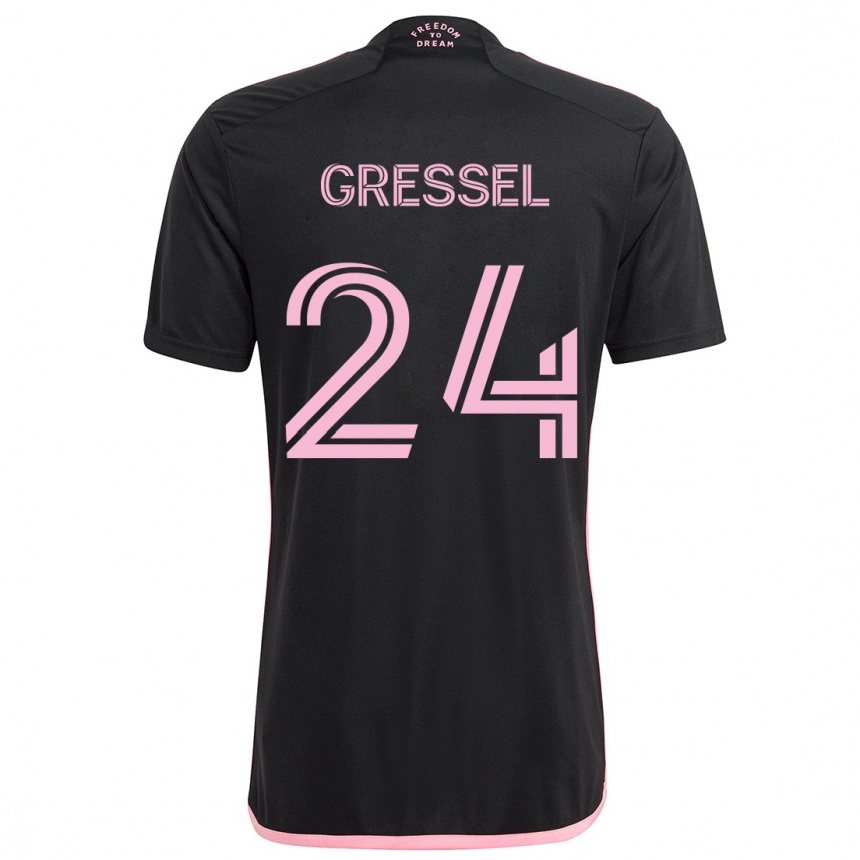 Kids Football Julian Gressel #24 Black Away Jersey 2024/25 T-Shirt