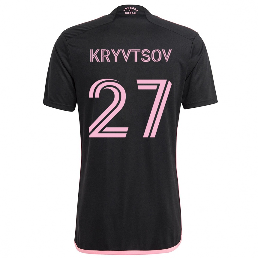 Kids Football Sergiy Kryvtsov #27 Black Away Jersey 2024/25 T-Shirt