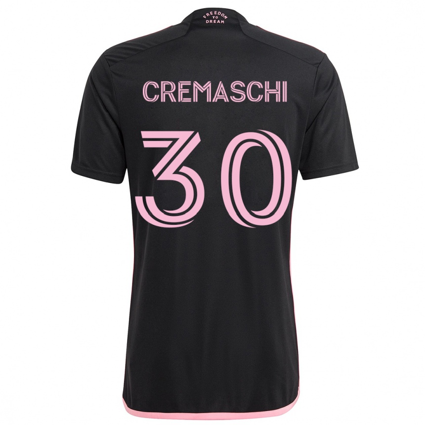 Kids Football Benja Cremaschi #30 Black Away Jersey 2024/25 T-Shirt