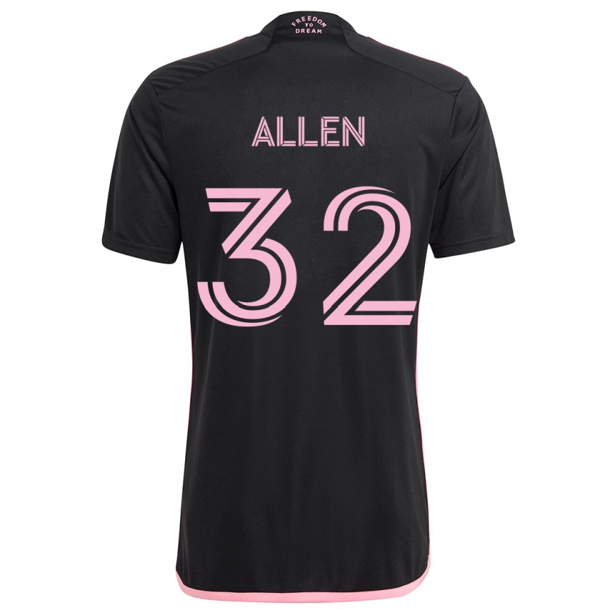 Kids Football Noah Allen #32 Black Away Jersey 2024/25 T-Shirt