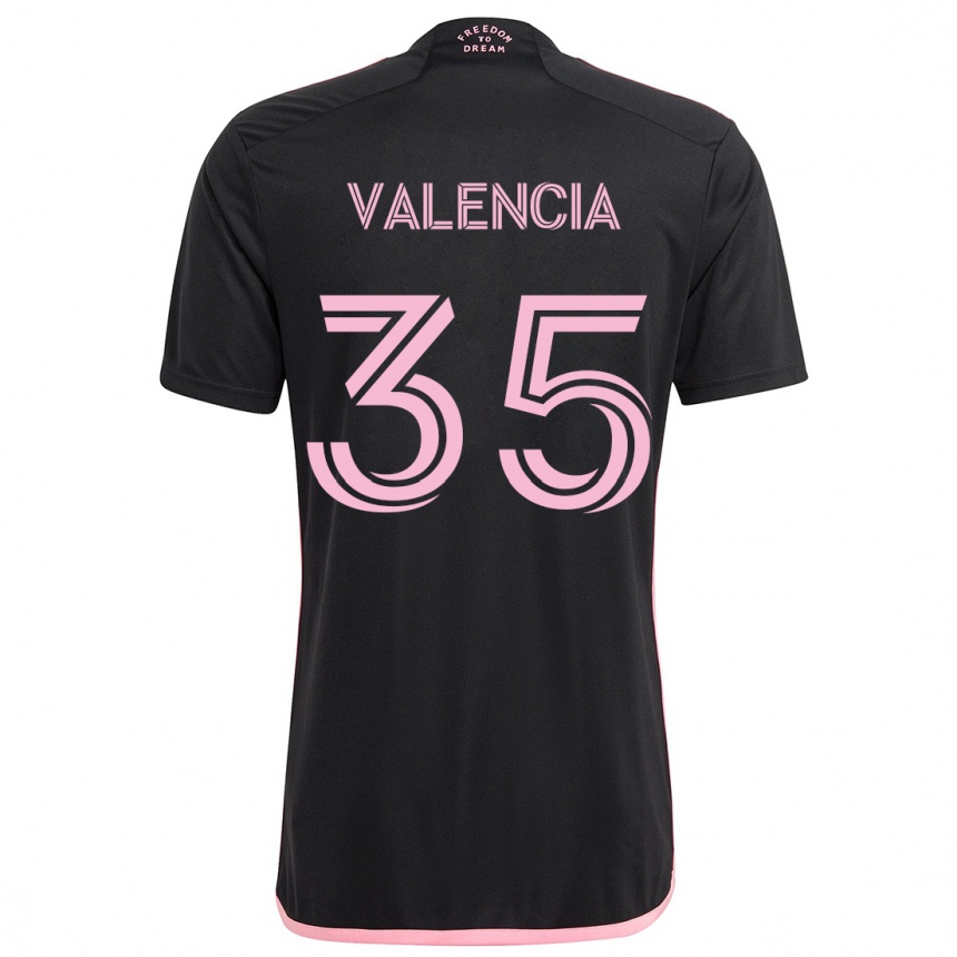 Kids Football Felipe Valencia #35 Black Away Jersey 2024/25 T-Shirt