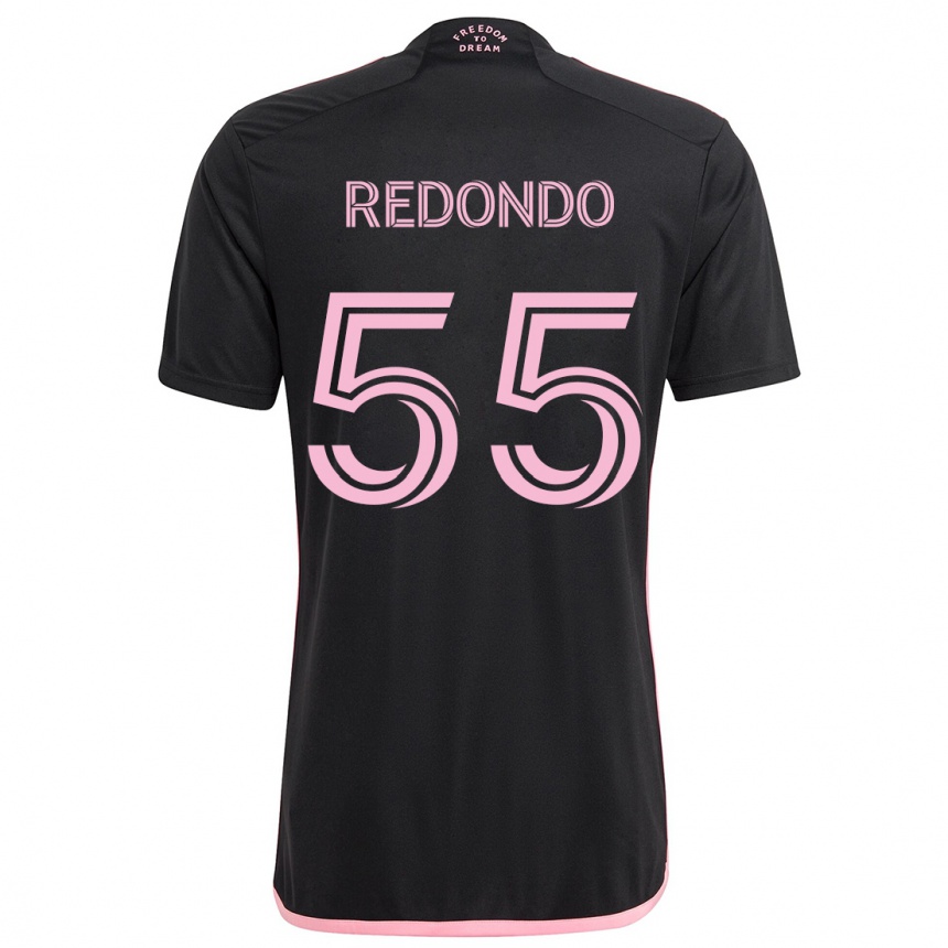 Kids Football Federico Redondo #55 Black Away Jersey 2024/25 T-Shirt