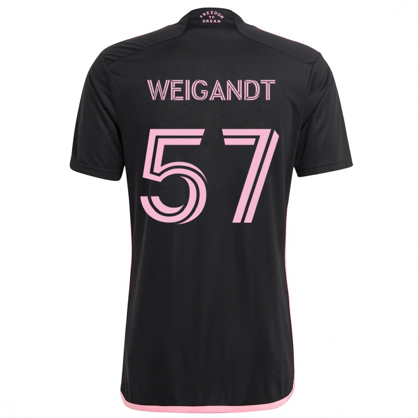 Kids Football Marcelo Weigandt #57 Black Away Jersey 2024/25 T-Shirt