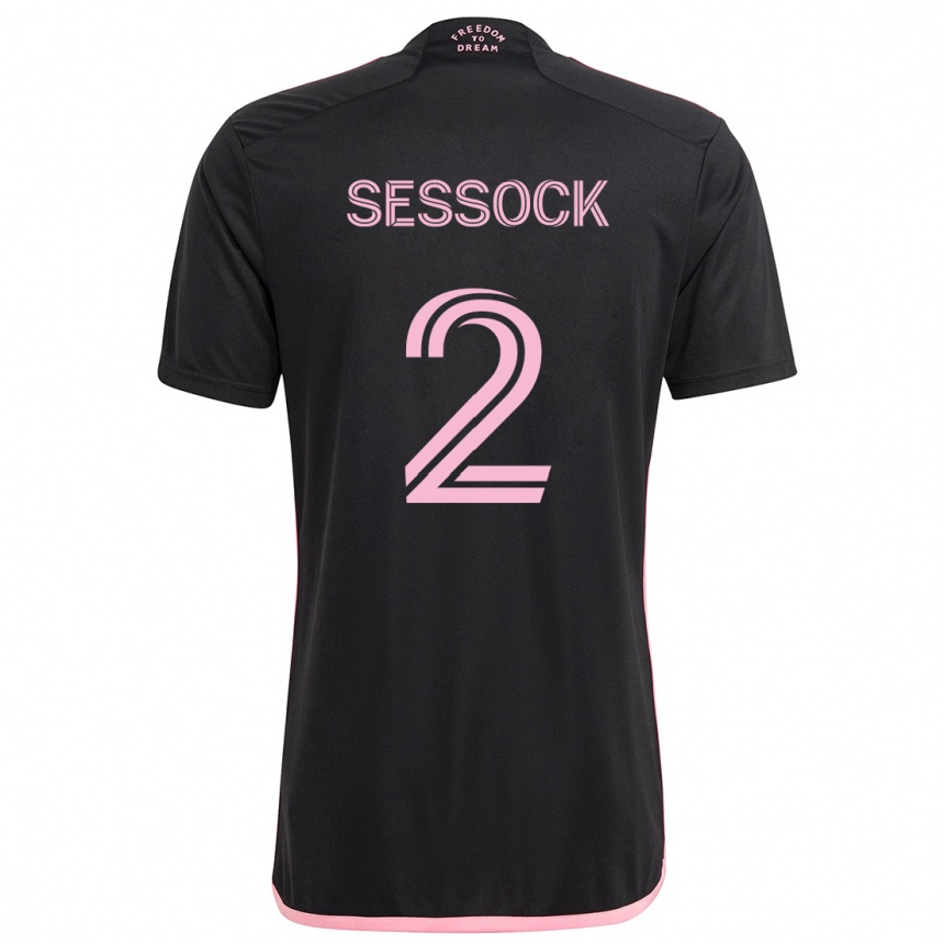 Kids Football Nykolas Sessock #2 Black Away Jersey 2024/25 T-Shirt