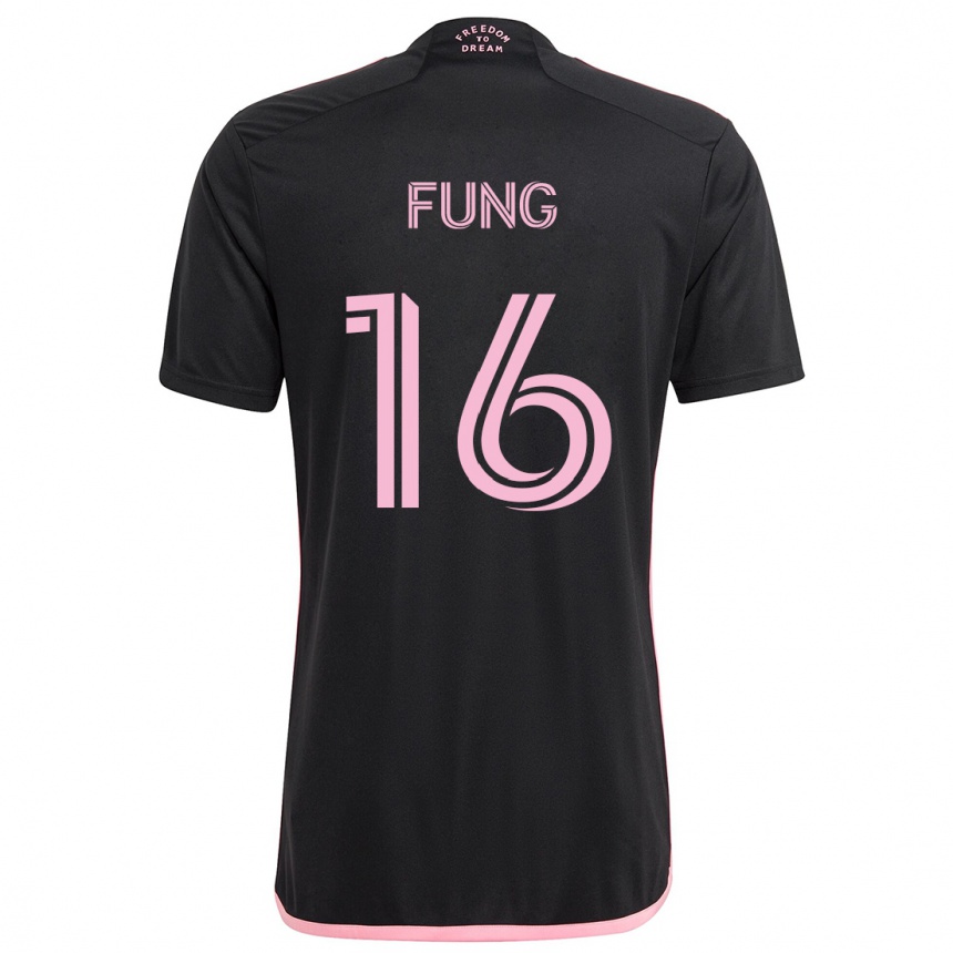 Kids Football Victor Fung #16 Black Away Jersey 2024/25 T-Shirt