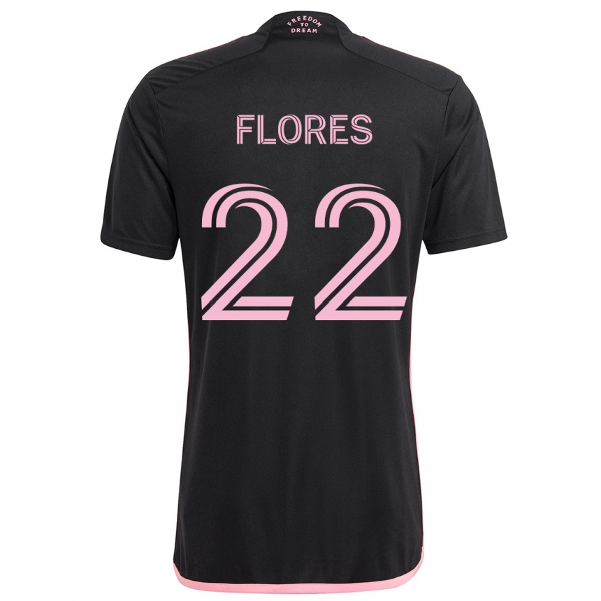 Kids Football Alejandro Flores #22 Black Away Jersey 2024/25 T-Shirt