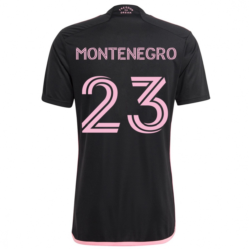 Kids Football Ricardo Montenegro #23 Black Away Jersey 2024/25 T-Shirt