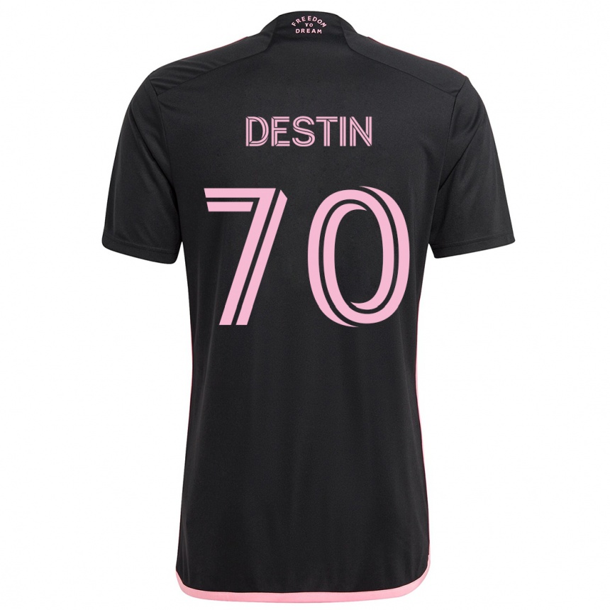 Kids Football Bryan Destin #70 Black Away Jersey 2024/25 T-Shirt