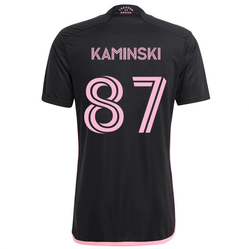 Kids Football Brett Kaminski #87 Black Away Jersey 2024/25 T-Shirt