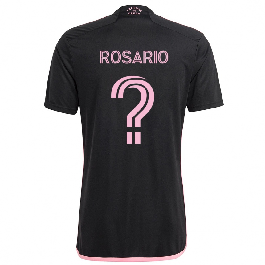 Kids Football Adrian Rosario #0 Black Away Jersey 2024/25 T-Shirt