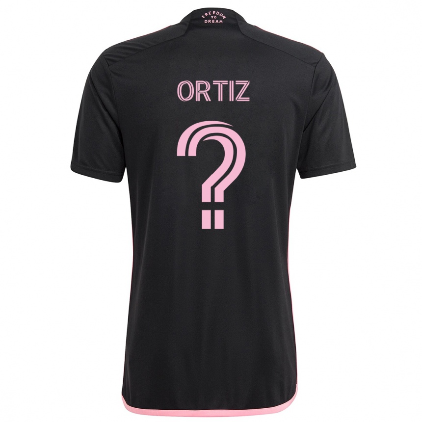 Kids Football Cristian Ortiz #0 Black Away Jersey 2024/25 T-Shirt