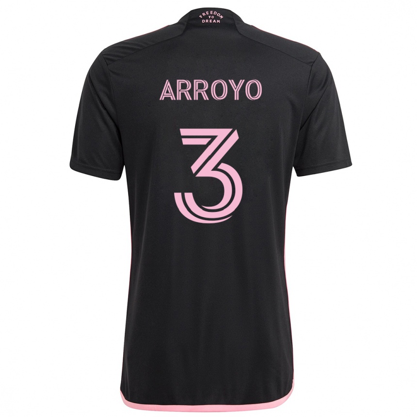 Kids Football Dixon Arroyo #3 Black Away Jersey 2024/25 T-Shirt