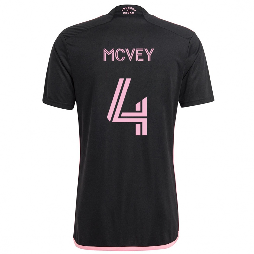 Kids Football Christopher Mcvey #4 Black Away Jersey 2024/25 T-Shirt