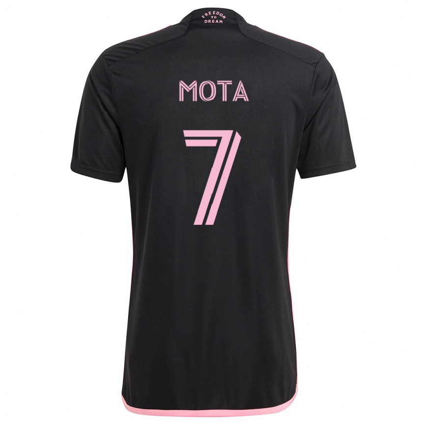 Kids Football Jean Mota #7 Black Away Jersey 2024/25 T-Shirt