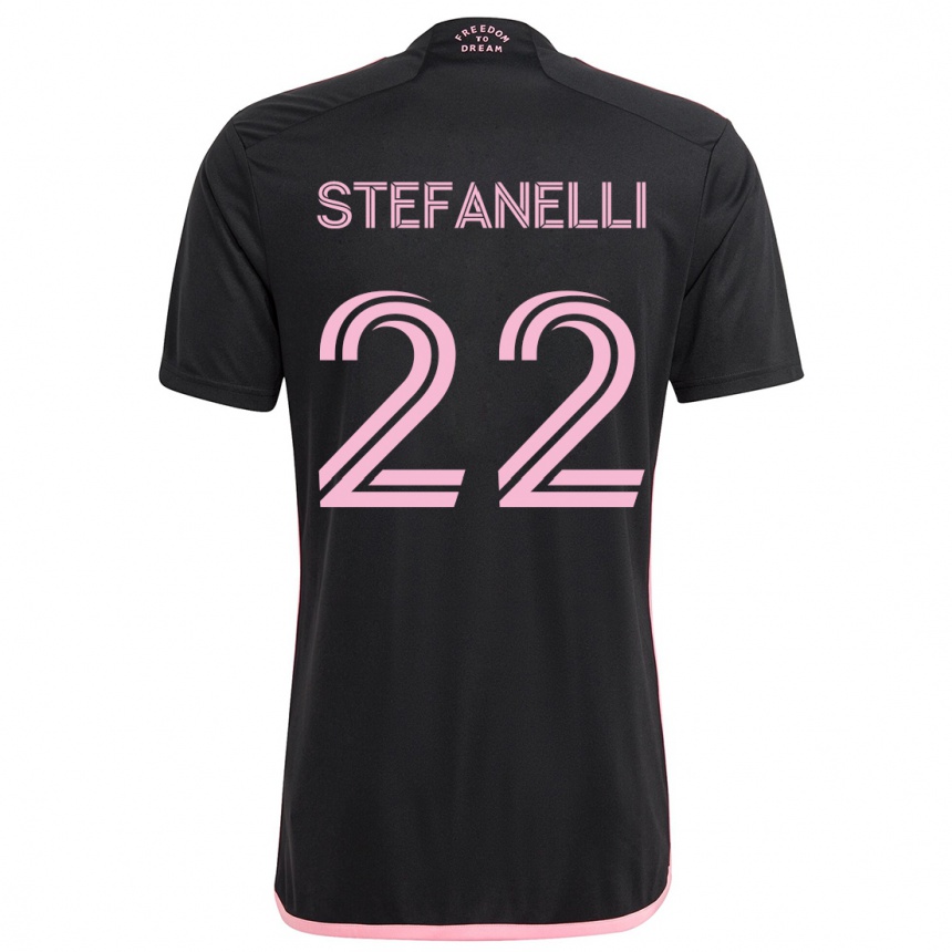 Kids Football Nicolás Stefanelli #22 Black Away Jersey 2024/25 T-Shirt