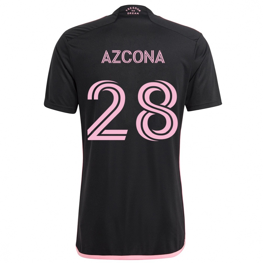 Kids Football Edison Azcona #28 Black Away Jersey 2024/25 T-Shirt