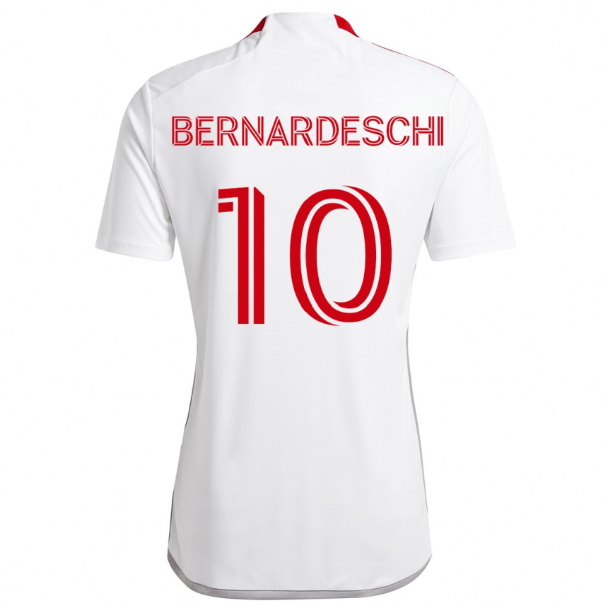 Kids Football Federico Bernardeschi #10 White Red Away Jersey 2024/25 T-Shirt