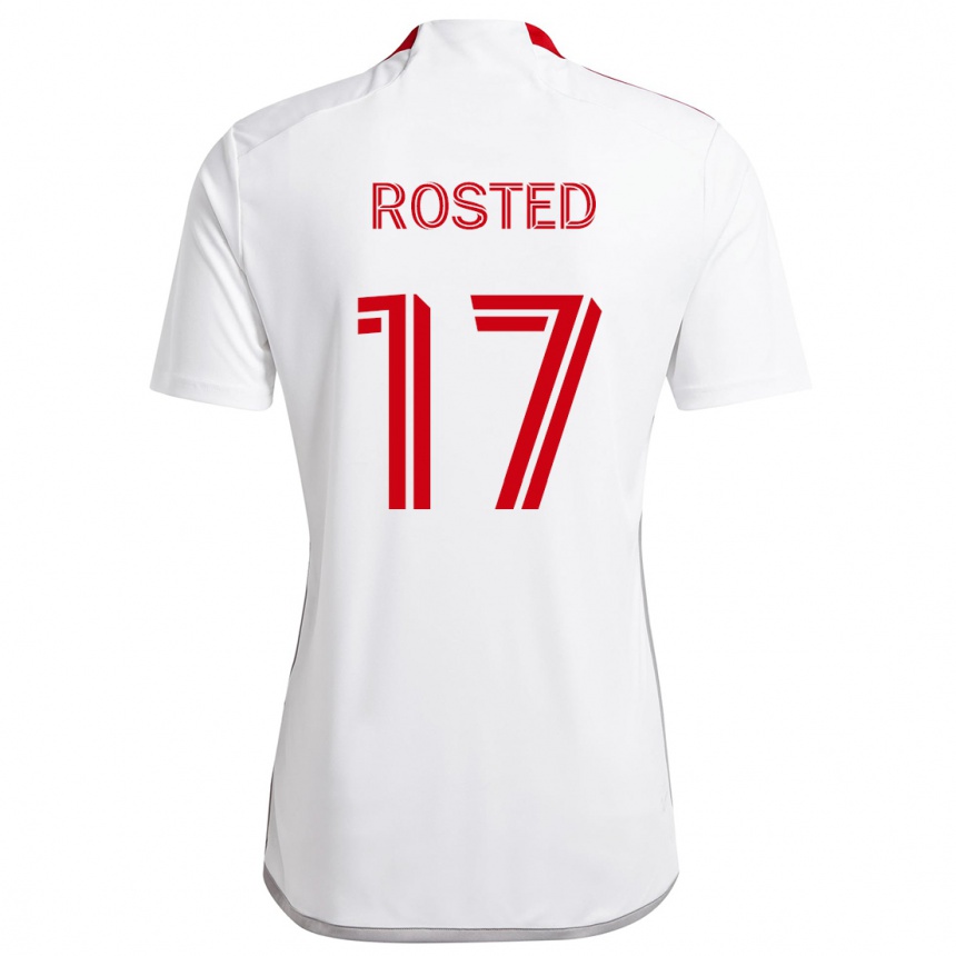 Kids Football Sigurd Rosted #17 White Red Away Jersey 2024/25 T-Shirt