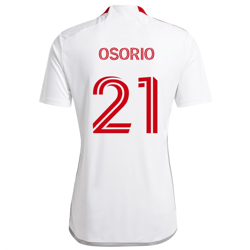 Kids Football Jonathan Osorio #21 White Red Away Jersey 2024/25 T-Shirt