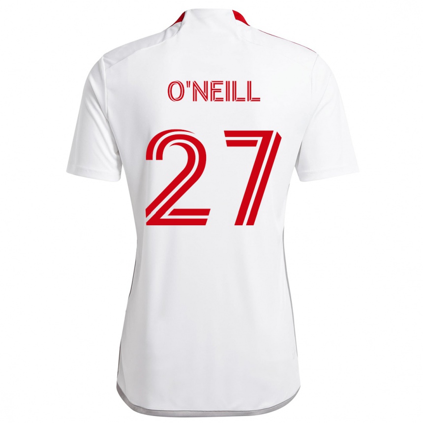 Kids Football Shane O'neill #27 White Red Away Jersey 2024/25 T-Shirt