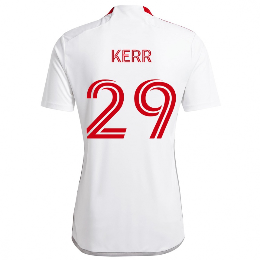 Kids Football Deandre Kerr #29 White Red Away Jersey 2024/25 T-Shirt