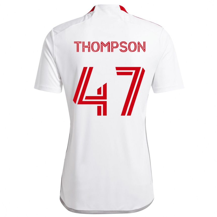 Kids Football Kosi Thompson #47 White Red Away Jersey 2024/25 T-Shirt