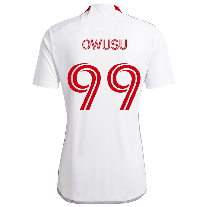 Kids Football Prince Osei Owusu #99 White Red Away Jersey 2024/25 T-Shirt