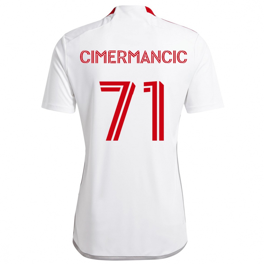 Kids Football Markus Cimermancic #71 White Red Away Jersey 2024/25 T-Shirt