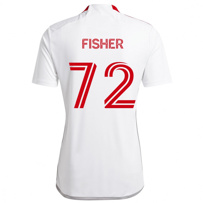 Kids Football Mark Fisher #72 White Red Away Jersey 2024/25 T-Shirt