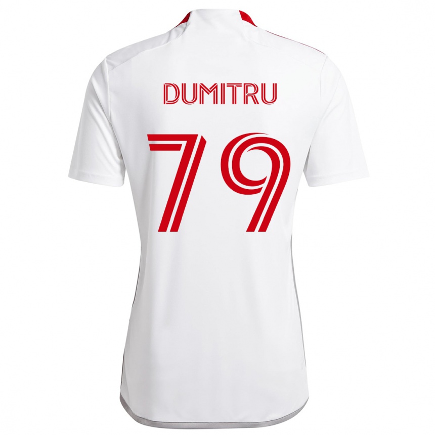 Kids Football Andrei Dumitru #79 White Red Away Jersey 2024/25 T-Shirt