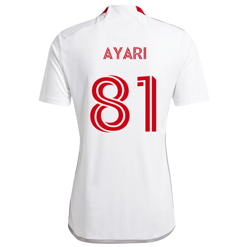 Kids Football Hassan Ayari #81 White Red Away Jersey 2024/25 T-Shirt