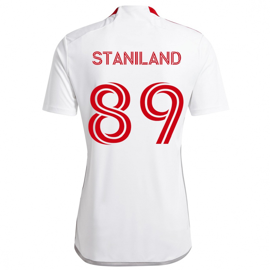 Kids Football Charlie Staniland #89 White Red Away Jersey 2024/25 T-Shirt