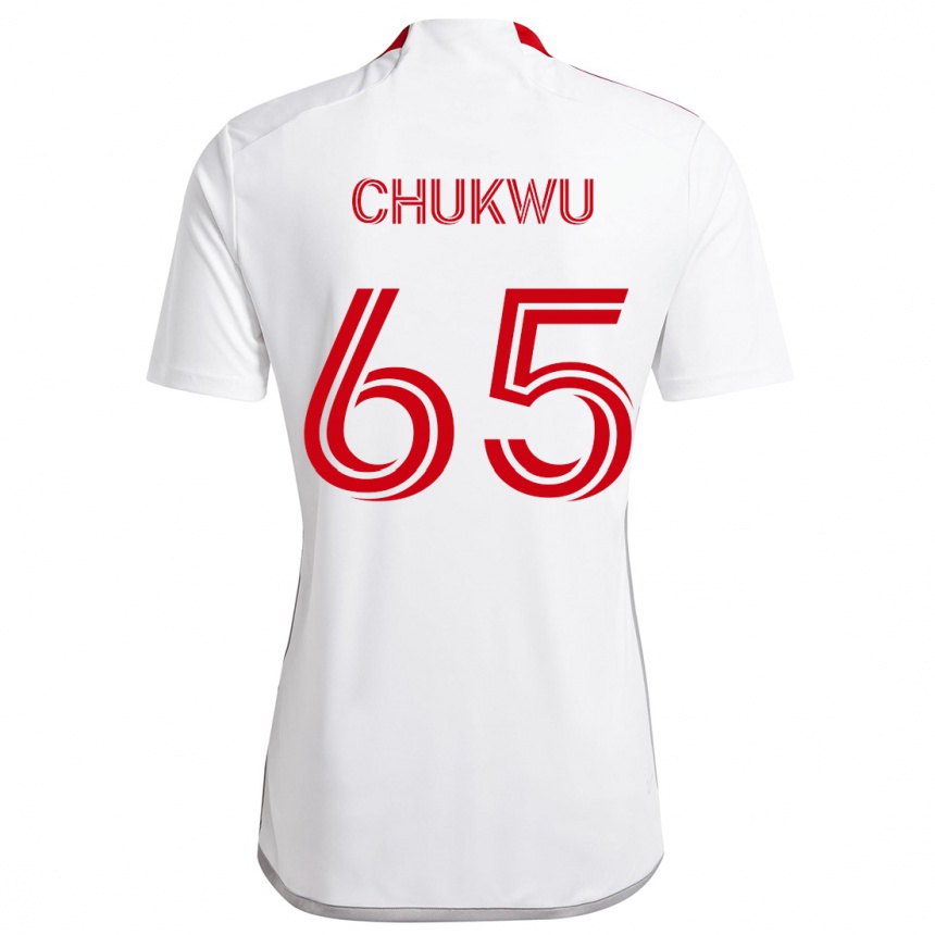 Kids Football Joses Chukwu #65 White Red Away Jersey 2024/25 T-Shirt