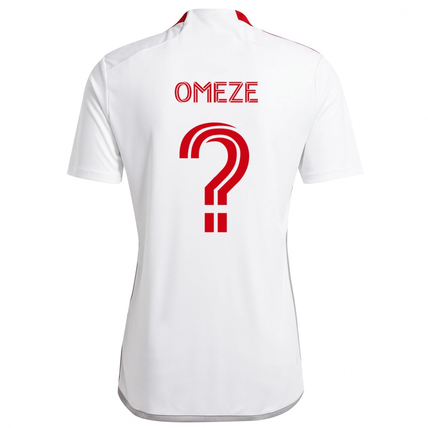 Kids Football Chimere Omeze #0 White Red Away Jersey 2024/25 T-Shirt