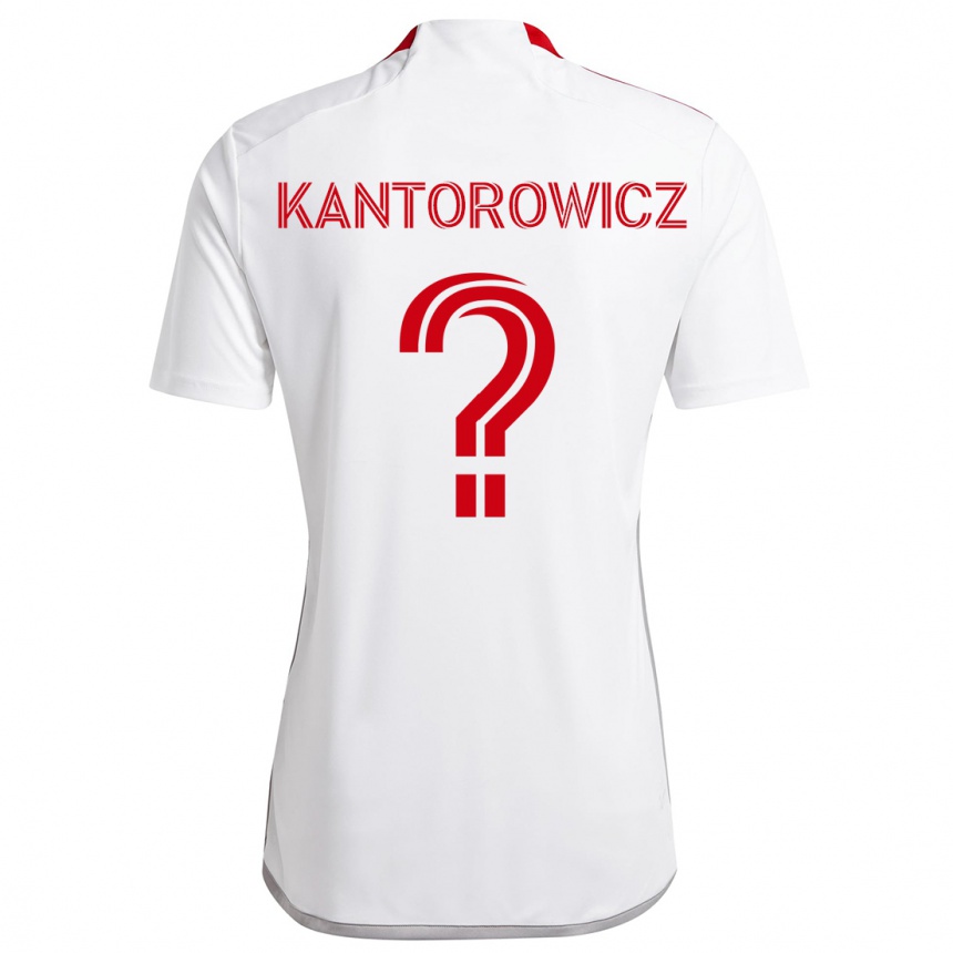 Kids Football Dominic Kantorowicz #0 White Red Away Jersey 2024/25 T-Shirt