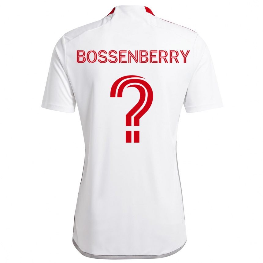 Kids Football Antone Bossenberry #0 White Red Away Jersey 2024/25 T-Shirt