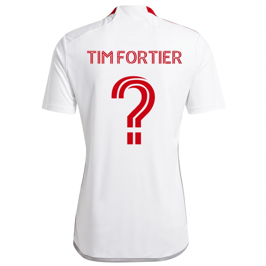 Kids Football Tim Fortier #0 White Red Away Jersey 2024/25 T-Shirt