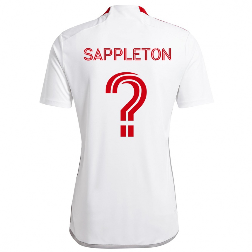 Kids Football Spencer Sappleton #0 White Red Away Jersey 2024/25 T-Shirt