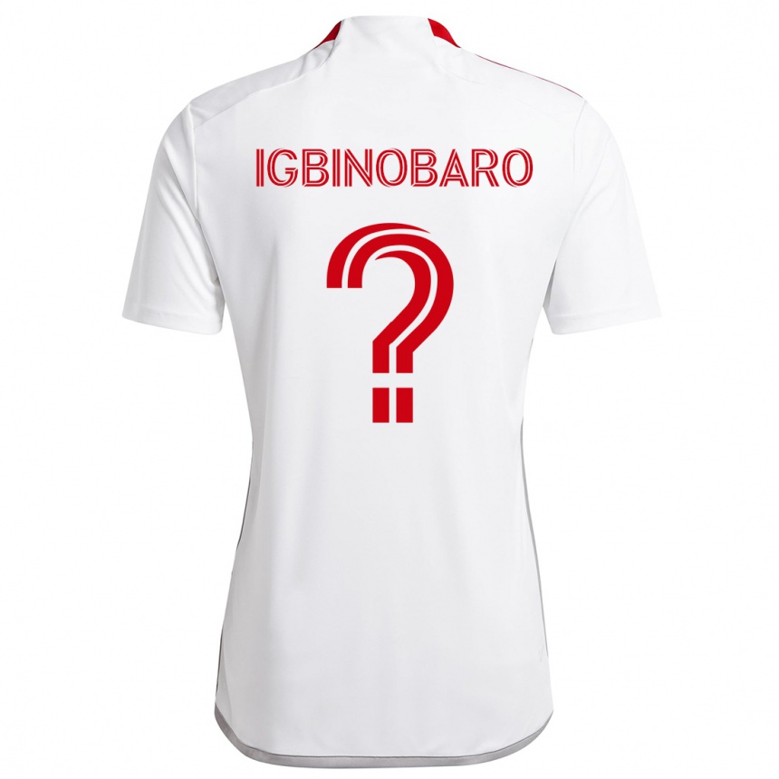 Kids Football Philip Igbinobaro #0 White Red Away Jersey 2024/25 T-Shirt