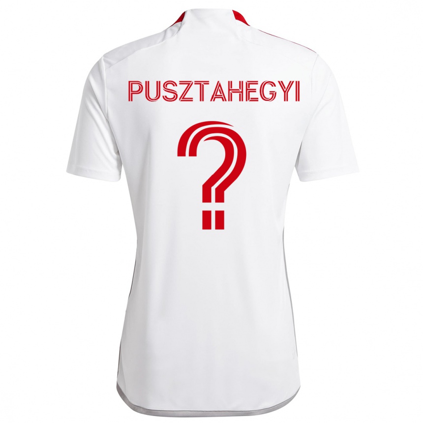 Kids Football Tristan Pusztahegyi #0 White Red Away Jersey 2024/25 T-Shirt