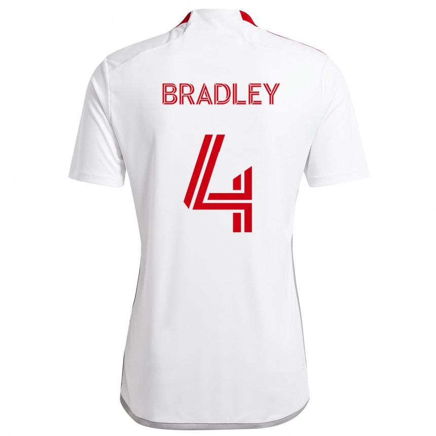 Kids Football Michael Bradley #4 White Red Away Jersey 2024/25 T-Shirt