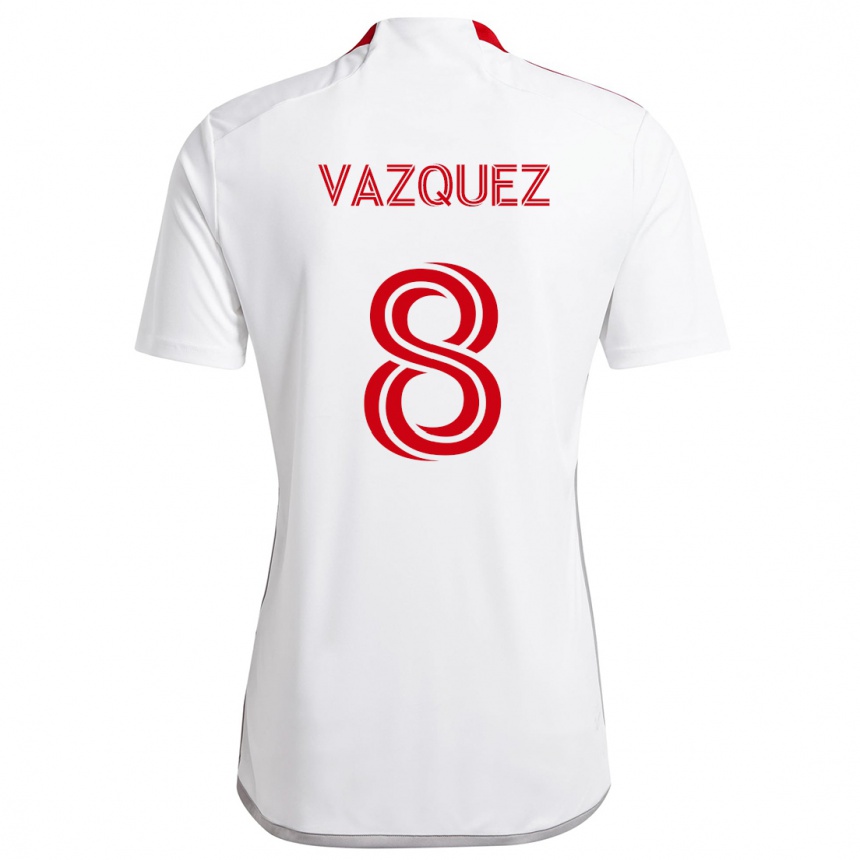 Kids Football Víctor Vázquez #8 White Red Away Jersey 2024/25 T-Shirt