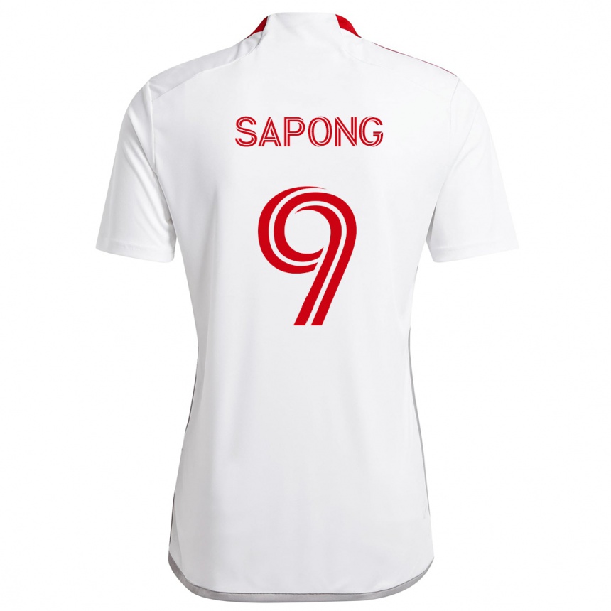 Kids Football C.j. Sapong #9 White Red Away Jersey 2024/25 T-Shirt