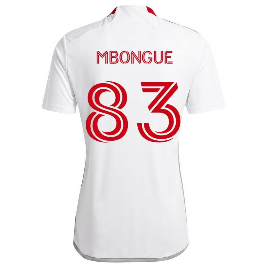 Kids Football Hugo Mbongue #83 White Red Away Jersey 2024/25 T-Shirt