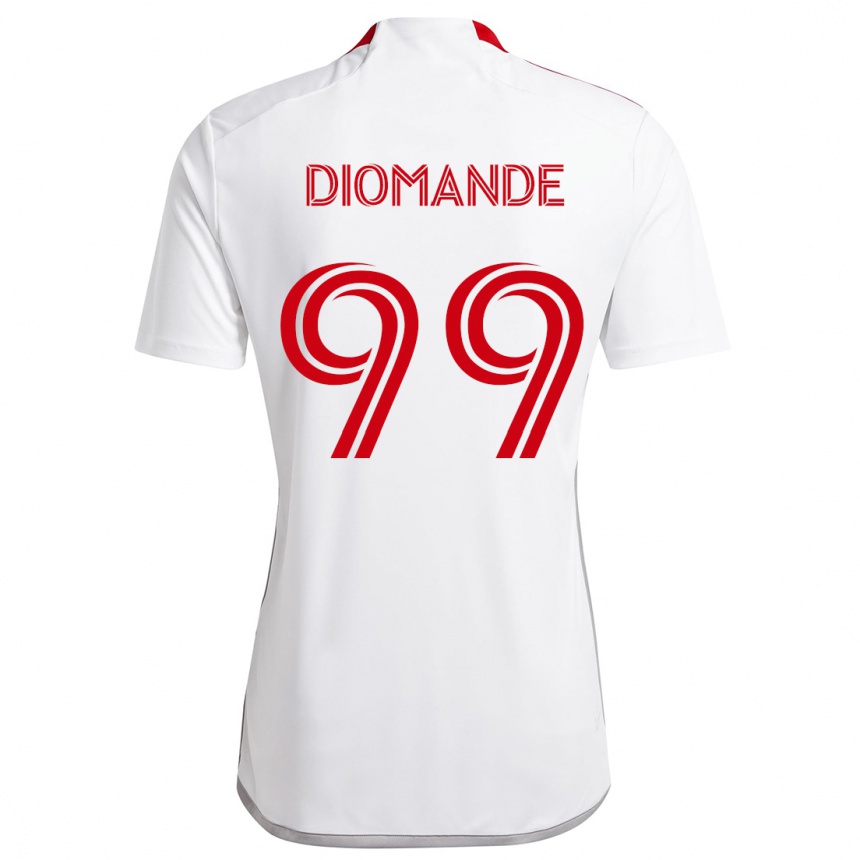 Kids Football Adama Diomande #99 White Red Away Jersey 2024/25 T-Shirt